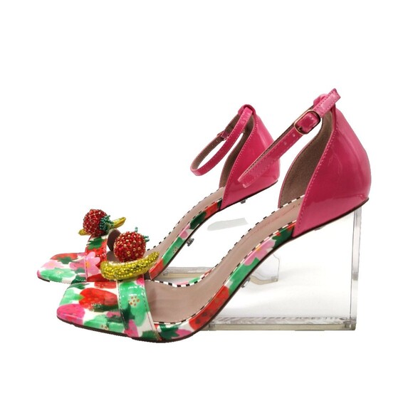 Betsey Johnson Women's Size 9.5 Harlen Berry Multi Rhinestone Ankle Strap Sandal - Picture 3 of 14